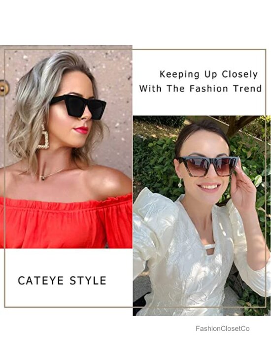 Vintage Square Cat Eye Sunglasses Women Trendy Cateye 52mm UV400 main image 5